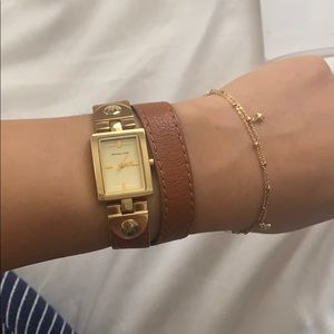 Michael Kors Leather Bracelet Strap Watch